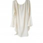 Beige lace crewneck bell long sleeves women's boho blouse top XL