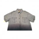 Chalc Men's Shirt Blue Grey XL Long Sleeve Button-Up Cotton Blend