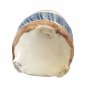 Vintage Coffee Tea Jar Bowl  w Lid 6&acirc;��  Peaches Fruits Round Design Blue Ceramics