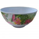 White Melamine Mixing Cereal Bowl Round White Tropical Bird Flamingo