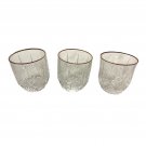 Set of 3 Vintage Crystal whiskey Scotch Glasses Gold Trim