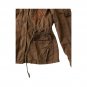 Oudilai Women`s Hooded Jacket 100% Cotton Dark Brown Zipper Up Sz 38 Eu France
