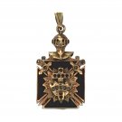 Antique Masonic Knight 32nd Degree Diamonds Onyx 14K Gold Pendant Medallion Antique Masonic Knight 32nd Degree Diamonds Onyx 14K Gold Pendant Medallion