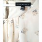 Sara Michelle floral beige blouse butterfly sleeves PXL