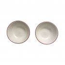 Corelle Vitrelle Soup Serving Plates Set O f 2 White Red Rim Corelle Vitrelle Soup Serving Plates Set O f 2 White Red Rim