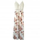 J for Justify white lace floral summer maxi dress L