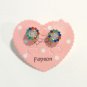 Multicolor Rhinestones Round Stud Earrings Women Girls Fashion Jewelry Gift