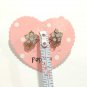 Flower Stud Earrings Yellow Gold Plated Clear Rhinestone Birthstone Jewelry