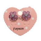 Flower Stud Earrings Purple Acrylic Clear Rhinestone Fashion Jewelry Gift Women
