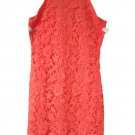 Bolaiya Orange Sleeveless Zip Back Lace Flowers Mini Bodycon Dress Size M