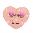 Pink Acrylic Heart Stud Earrings Dainty Fashion Jewelry Gift Women Men