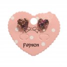 Heart Stud Earrings Gold Purple Acrylic Dainty Fashion Jewelry Gift Women Men