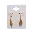Vintage Dainty Yellow Gold Plated Leaf Dangle Drop Earrings Hook Vintage Dainty Yellow Gold Plated Leaf Dangle Drop Earrings Hook