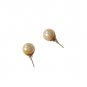 Vintage  8mm Faux Pearls Dainty Stud Earrings  Yellow Gold Plated Posts