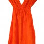 Kma Orange Women's Mini Dress V-Neck Sleeveless Size S Small