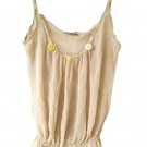 Stritvan Tank Top Women's T-shirt Beige Cream Sleeveless Tan Size M Medium