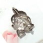 Yellow Gold Sterling Silver 925 Face Brooch Pin Lady Women Art Deco Vtg Designer