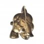 Yellow Gold Sterling Silver 925 Face Brooch Pin Lady Women Art Deco Vtg Designer