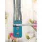 Paparazzi Rhinestone Wrap Bracelet Aqua Blue Leather Adjustable Snap Closure