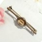 Yellow Gold Sterling Silver 925 Brooch Pin Vtg Oval Smoky Quartz Men Women Gift