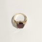 Vtg 14k 585 Yellow Gold Oval Cut Garnet Diamonds Ladies Ring Size 8.25 Signed