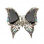 Vtg Butterfly Brooch Pin Sterling Silver 925 Multi Gemstones Black Onyx Jewelry