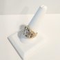Vintage 10k White Yellow Gold Masonic Diamond Ring 32 Double Headed Eagle Signed