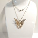 Vintage 14k yellow gold 925 Sterling Silver Filigree Butterfly Pendant Necklace Vintage 14k yellow gold 925 Sterling Silver Filigree Butterfly Pendant Necklace