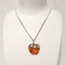 NATURAL BALTIC AMBER STERLING SILVER 950 Apple PENDANT CHAIN NECKLACE VINTAGE NATURAL BALTIC AMBER STERLING SILVER 950 Apple PENDANT CHAIN NECKLACE VINTAGE