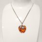 NATURAL BALTIC AMBER STERLING SILVER 950  Apple PENDANT CHAIN NECKLACE VINTAGE