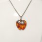 NATURAL BALTIC AMBER STERLING SILVER 950  Apple PENDANT CHAIN NECKLACE VINTAGE
