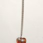 NATURAL BALTIC AMBER STERLING SILVER 950  Apple PENDANT CHAIN NECKLACE VINTAGE