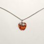 NATURAL BALTIC AMBER STERLING SILVER 950  Apple PENDANT CHAIN NECKLACE VINTAGE