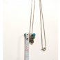 925 Sterling Silver Turquoise Coral Butterfly Pendant Necklace Navajo Italy Vtg