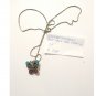 925 Sterling Silver Turquoise Coral Butterfly Pendant Necklace Navajo Italy Vtg
