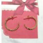 14k yellow gold on 925 Sterling Silver Cuff Huggie C-Hoop Earrings Hammered