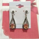 Sterling Silver 925 Dangle Earrings Oval Citrine Marcasites Posts Jewelry Lot Sterling Silver 925 Dangle Earrings Oval Citrine Marcasites Posts Jewelry Lot