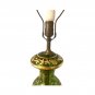 Bohemian Emerald Green Table Lamp Gold Gilt Lustre Luster Lamps MCM