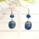 LUC 925 Sterling Silver Dangle Drop Earrings Lapis Lazuli Bead Hook Signed Lot LUC 925 Sterling Silver Dangle Drop Earrings Lapis Lazuli Bead Hook Signed Lot