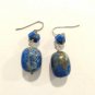 LUC 925 Sterling Silver Dangle Drop Earrings Lapis Lazuli Bead Hook Signed Lot