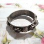 Sterling Silver 800 Bangle Bracelet Oval Amethyst Secure Chain Germany Antique