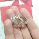 JCM 925 Sterling Silver Huggie Round Hoop Earrings Wide Pierced Signed Jewelry