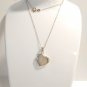Vintage 14k White Gold Sterling Silver 925 Heart Locket Necklace Floral Pendant
