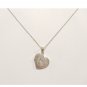 Vintage 14k White Gold Sterling Silver 925 Heart Locket Necklace Floral Pendant