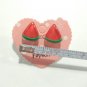 Watermelon Fruit Stud Earrings Red Acrylic Posts Silver Tone Stainless Steel