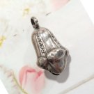 Sterling Silver 925 Flower Pendant Rattle Tulip Women Men Vtg Designer Jewelry