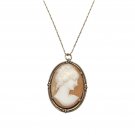 Cameo Pendant Brooch Necklace 14k Yellow Gold Sterling Silver 925 Art Deco Vtg Cameo Pendant Brooch Necklace 14k Yellow Gold Sterling Silver 925 Art Deco Vtg