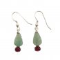 925 Sterling Silver Aventurine Red Agate Dangle Drop Earrings Hook Jewelry Lot