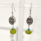 925 Sterling Silver Peridot Aquamarine Swirl Dangle Drop Earrings Hook Lot