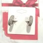 Vintage 925 Sterling Silver Huggie Round Hoop Earrings Pave CZ Pierced Jewelry